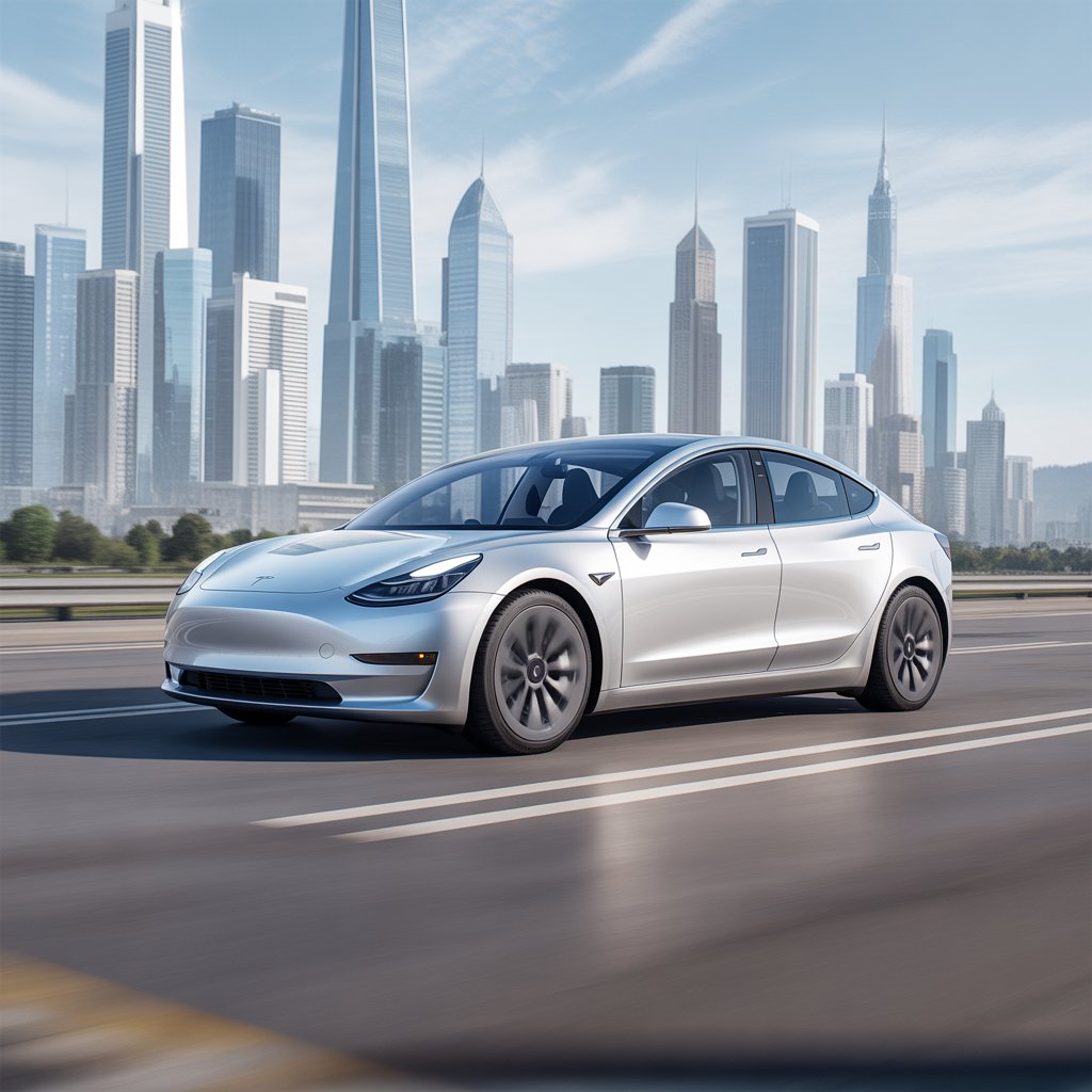 tesla model 3 electric car on futuristic mzg kg26sqikmghzt0mu2g j f0ac5nrhmyfggm3xt3wa